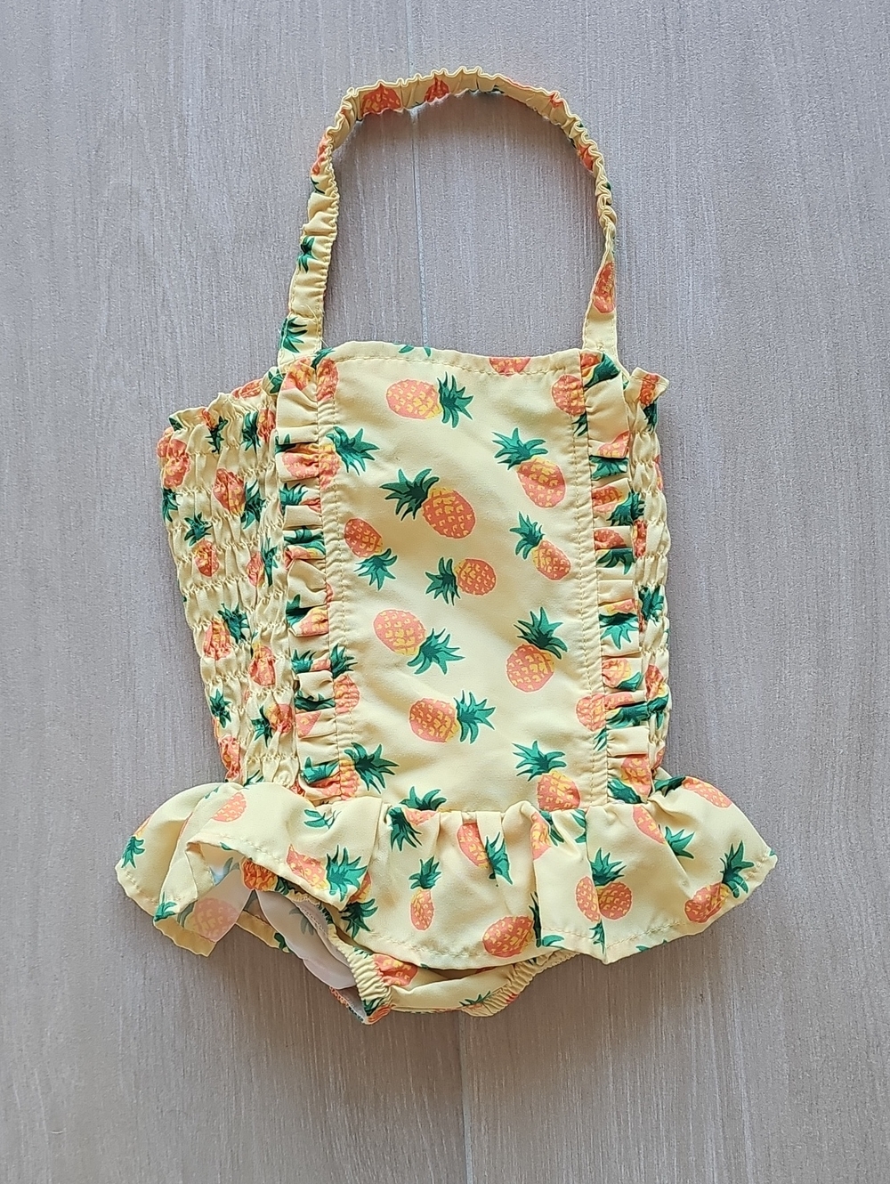 Rachel Riley Yellow Pineapple Print Girls One-Piece Swimsuit